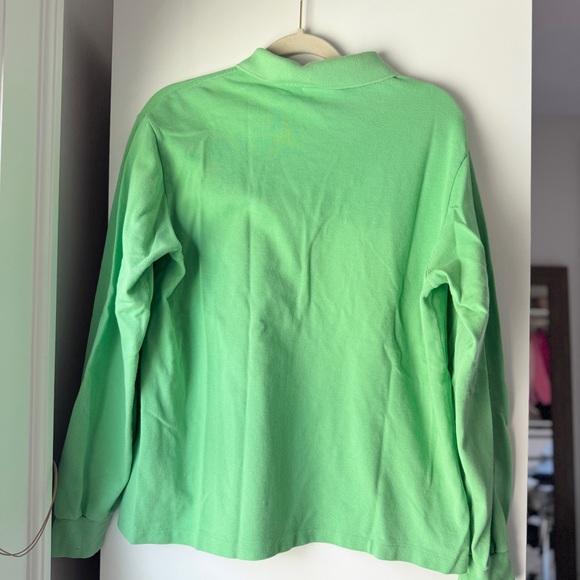 💚 VINTAGE LACOSTE GREEN LONG SLEEVE UNISEX POLO MADE IN FRANCE PERU - Picture 3 of 7